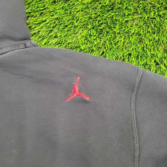 Vintage Air Jordan Terry Hoodie Large 25x27 Baggy Faded Black - Picture 8 of 12